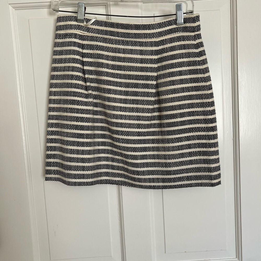 J CREW Spring Striped Deep Navy and White Women's Skirt